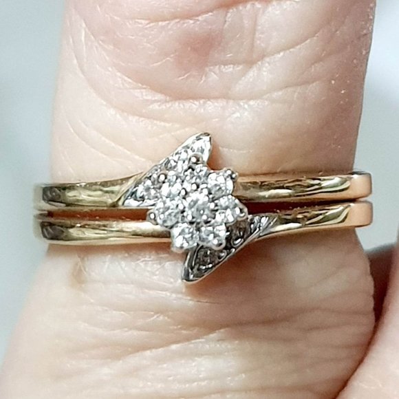 #812~'DOUBLE' DIAMOND RING - Picture 1 of 3